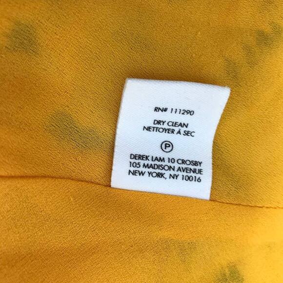 Derek Lam 10 Crosby Pleated Animal Print Maxi 18 Georgette Hi-Low Keyhole V-Neck - Picture 4 of 9